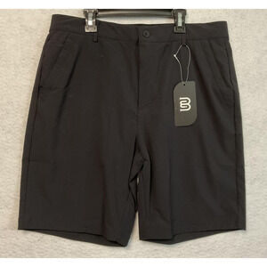 MoFiz Shorts Mens 34 Black Performance Stretch Zip Pocket Golf Hiking Quick Dry
